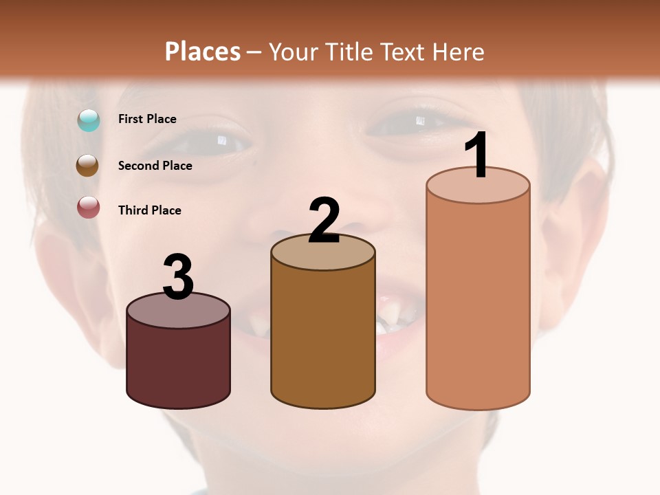 Portrait Of A Happiness Boy On White . PowerPoint Template