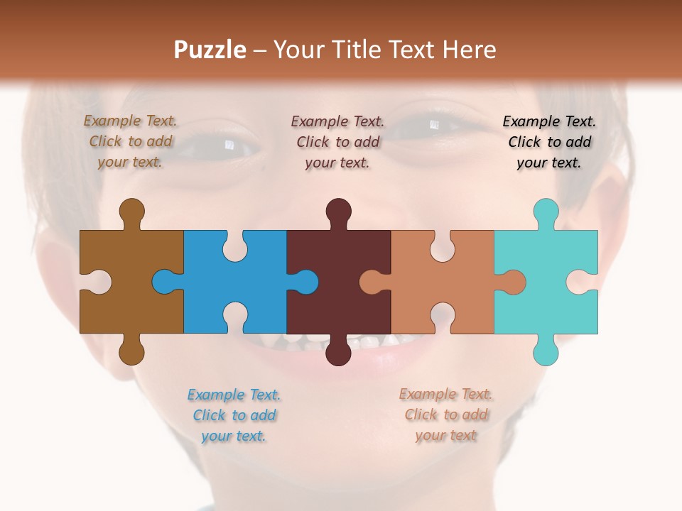 Portrait Of A Happiness Boy On White . PowerPoint Template