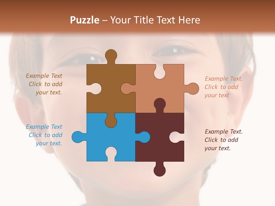 Portrait Of A Happiness Boy On White . PowerPoint Template