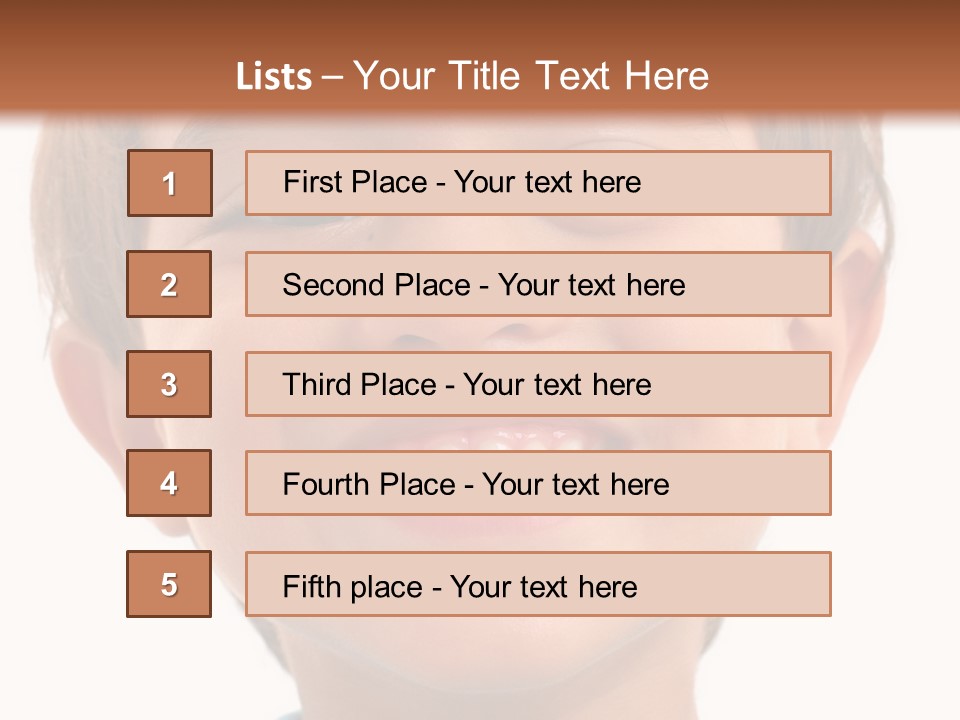 Portrait Of A Happiness Boy On White . PowerPoint Template