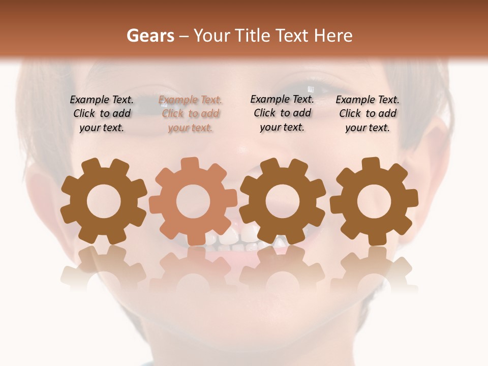 Portrait Of A Happiness Boy On White . PowerPoint Template