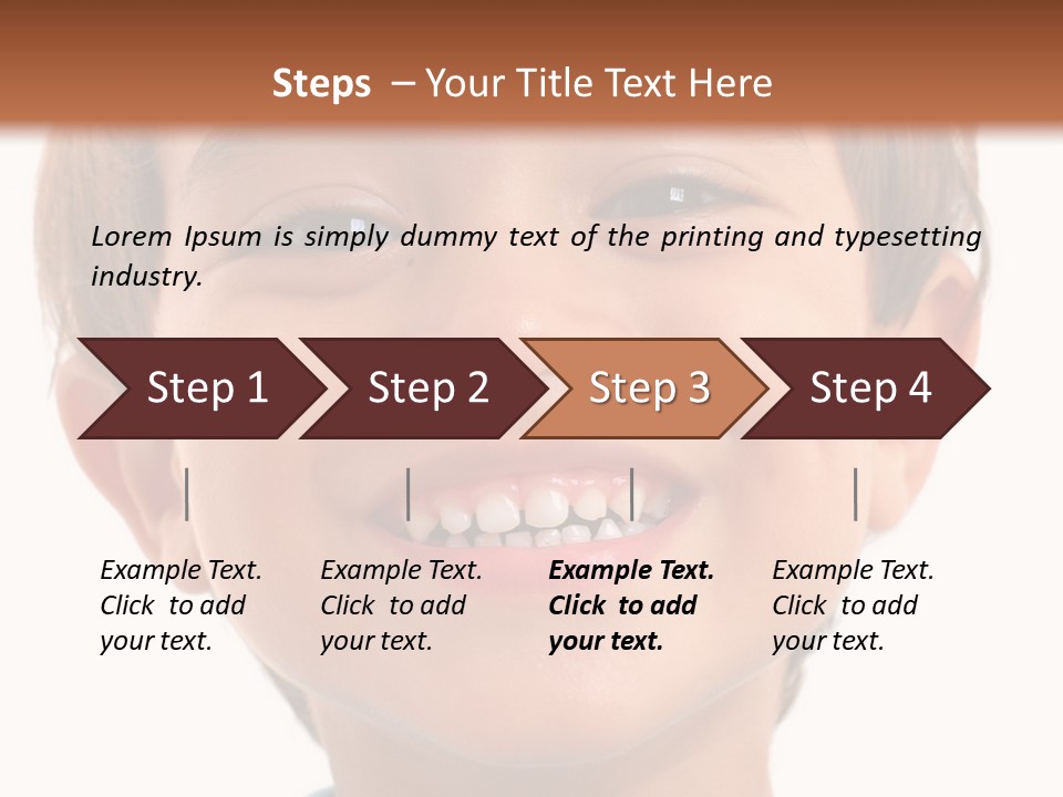 Portrait Of A Happiness Boy On White . PowerPoint Template