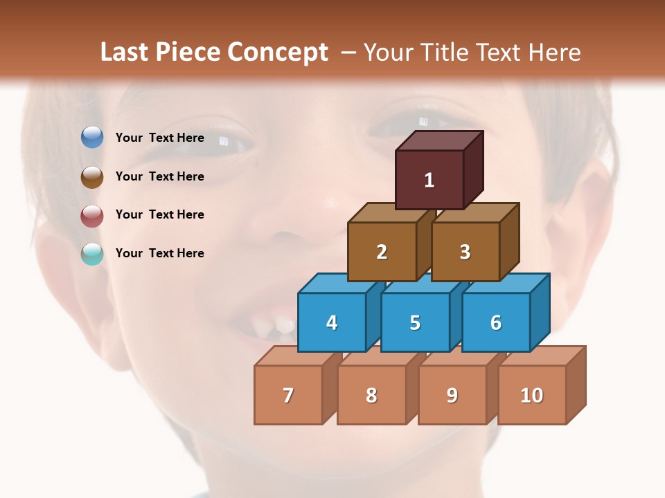 Portrait Of A Happiness Boy On White . PowerPoint Template