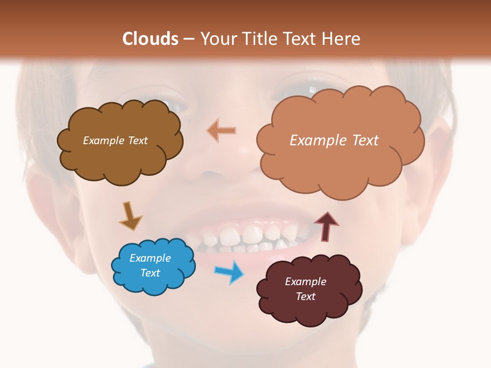 Portrait Of A Happiness Boy On White . PowerPoint Template