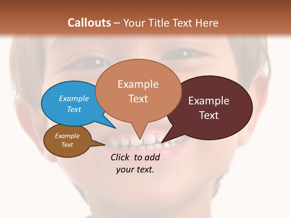 Portrait Of A Happiness Boy On White . PowerPoint Template