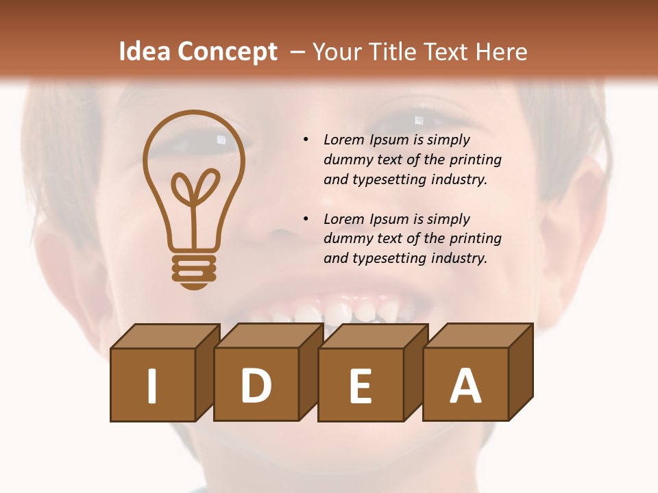 Portrait Of A Happiness Boy On White . PowerPoint Template