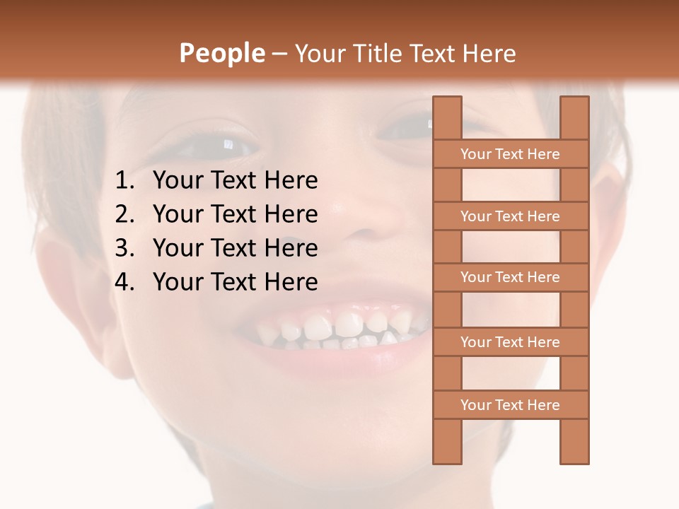 Portrait Of A Happiness Boy On White . PowerPoint Template