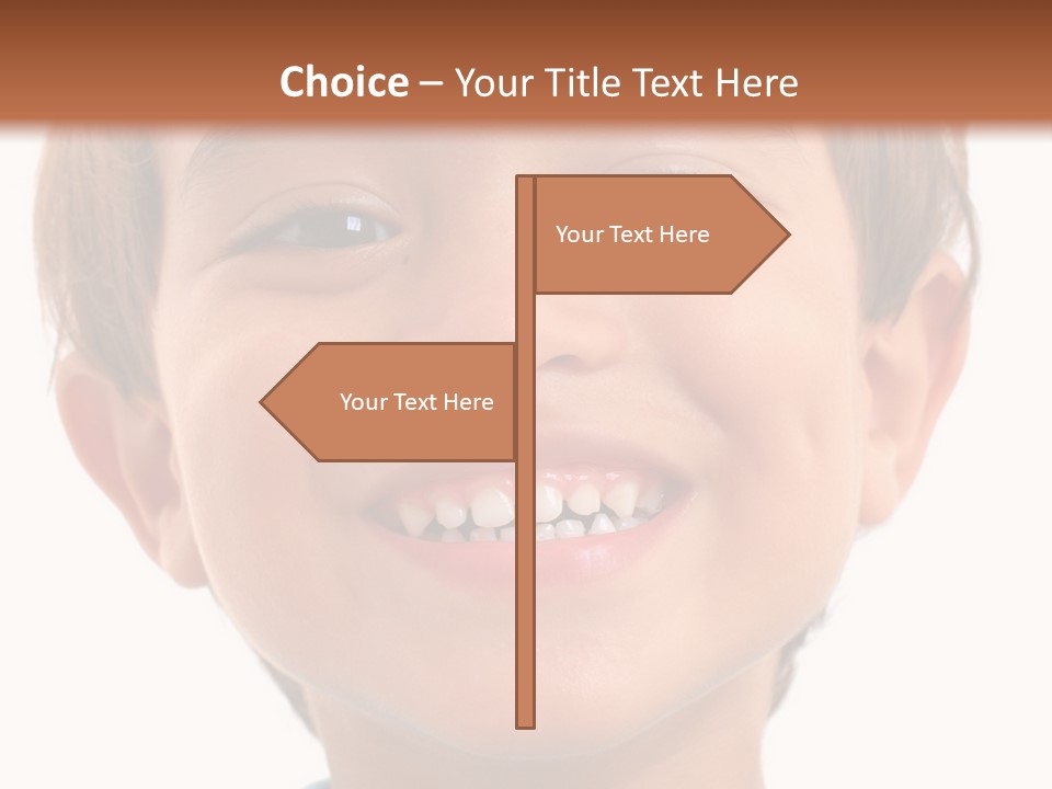 Portrait Of A Happiness Boy On White . PowerPoint Template