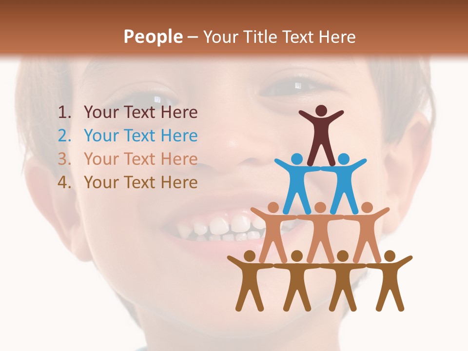 Portrait Of A Happiness Boy On White . PowerPoint Template