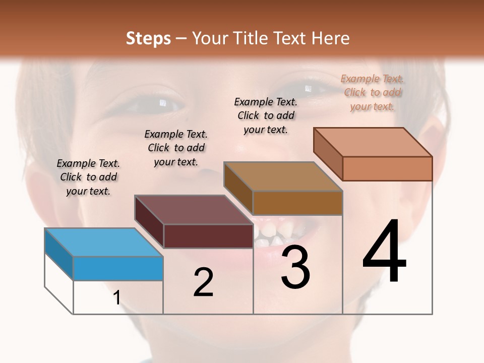 Portrait Of A Happiness Boy On White . PowerPoint Template