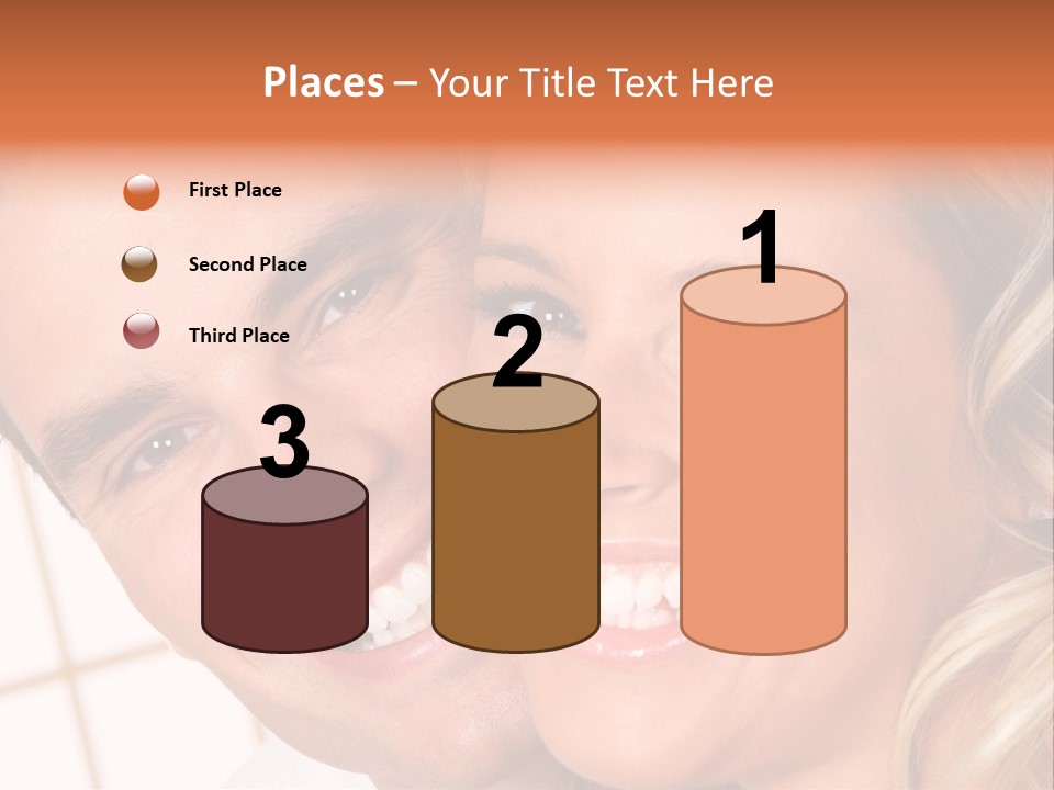 Young Love Couple Smiling. Over White Background PowerPoint Template