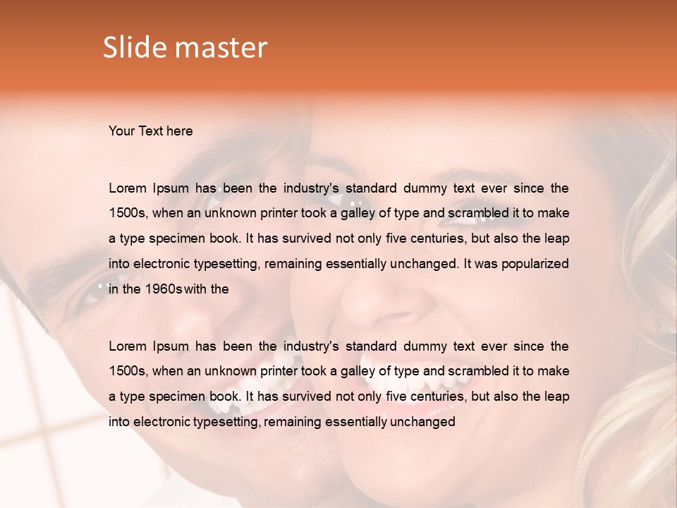 Young Love Couple Smiling. Over White Background PowerPoint Template