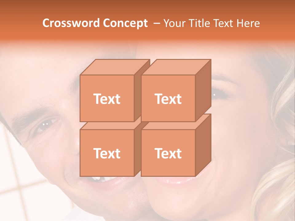 Young Love Couple Smiling. Over White Background PowerPoint Template