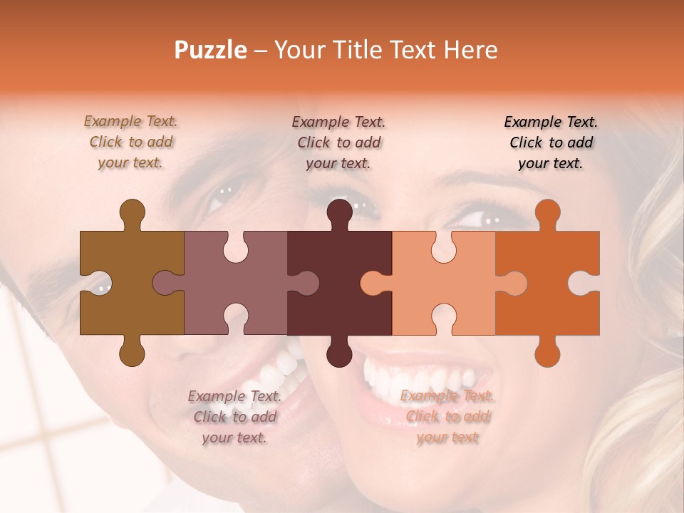 Young Love Couple Smiling. Over White Background PowerPoint Template