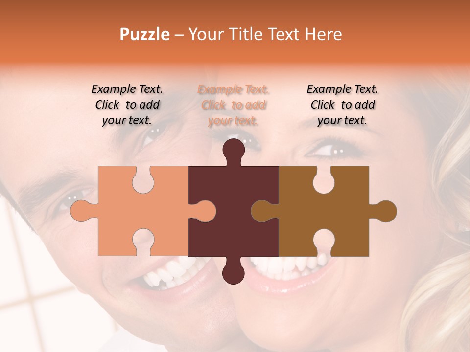 Young Love Couple Smiling. Over White Background PowerPoint Template