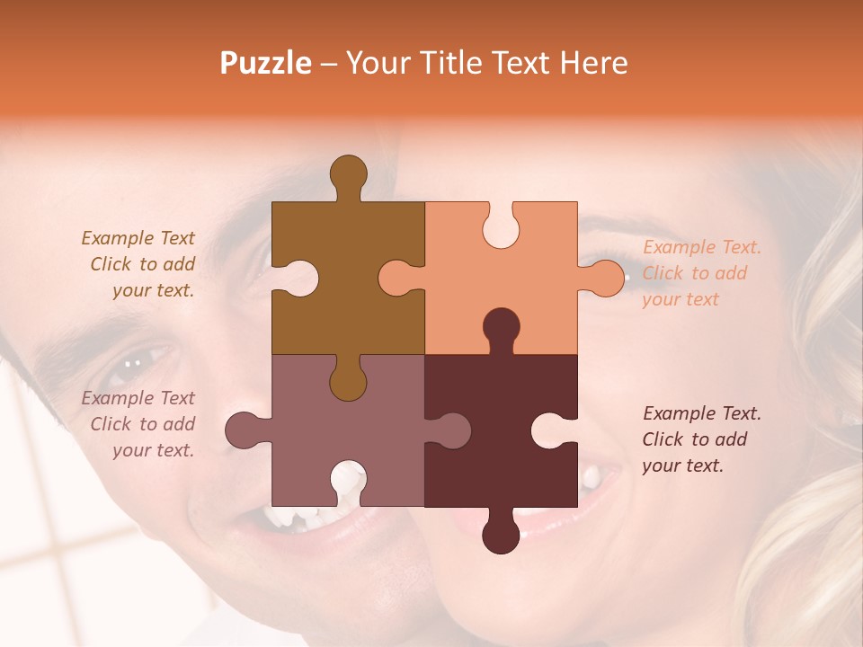 Young Love Couple Smiling. Over White Background PowerPoint Template