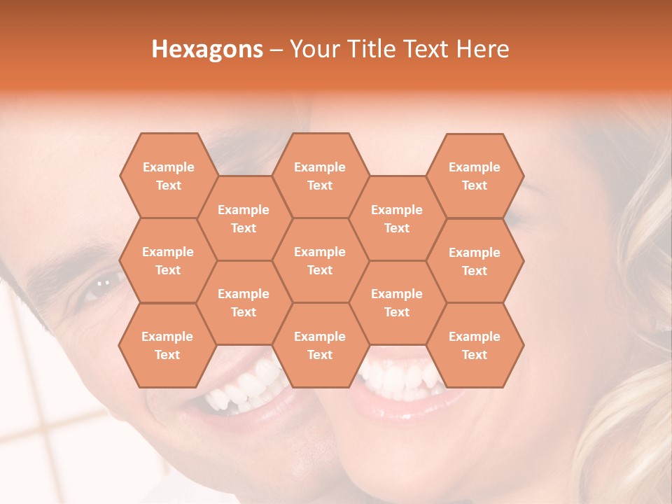 Young Love Couple Smiling. Over White Background PowerPoint Template