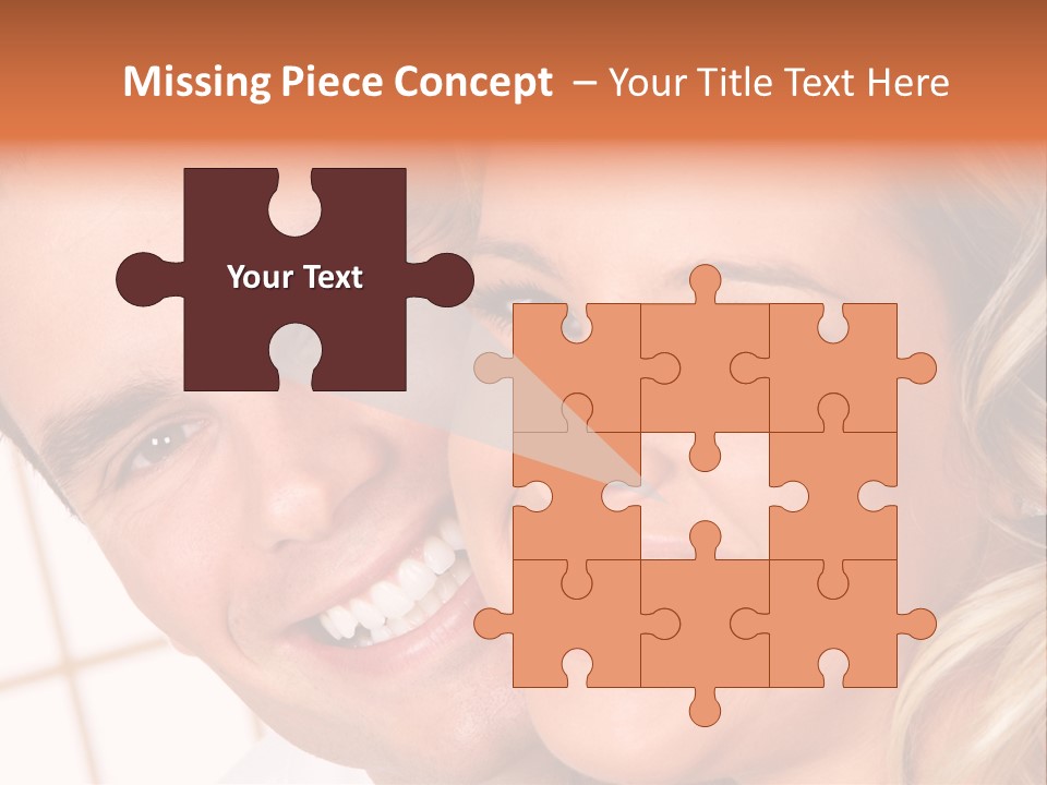 Young Love Couple Smiling. Over White Background PowerPoint Template