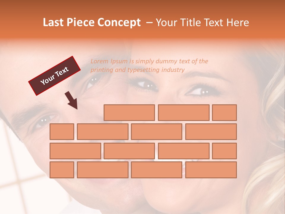 Young Love Couple Smiling. Over White Background PowerPoint Template