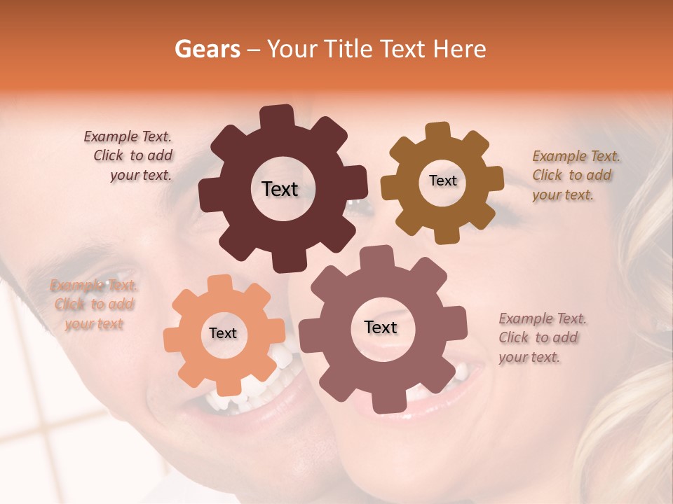 Young Love Couple Smiling. Over White Background PowerPoint Template