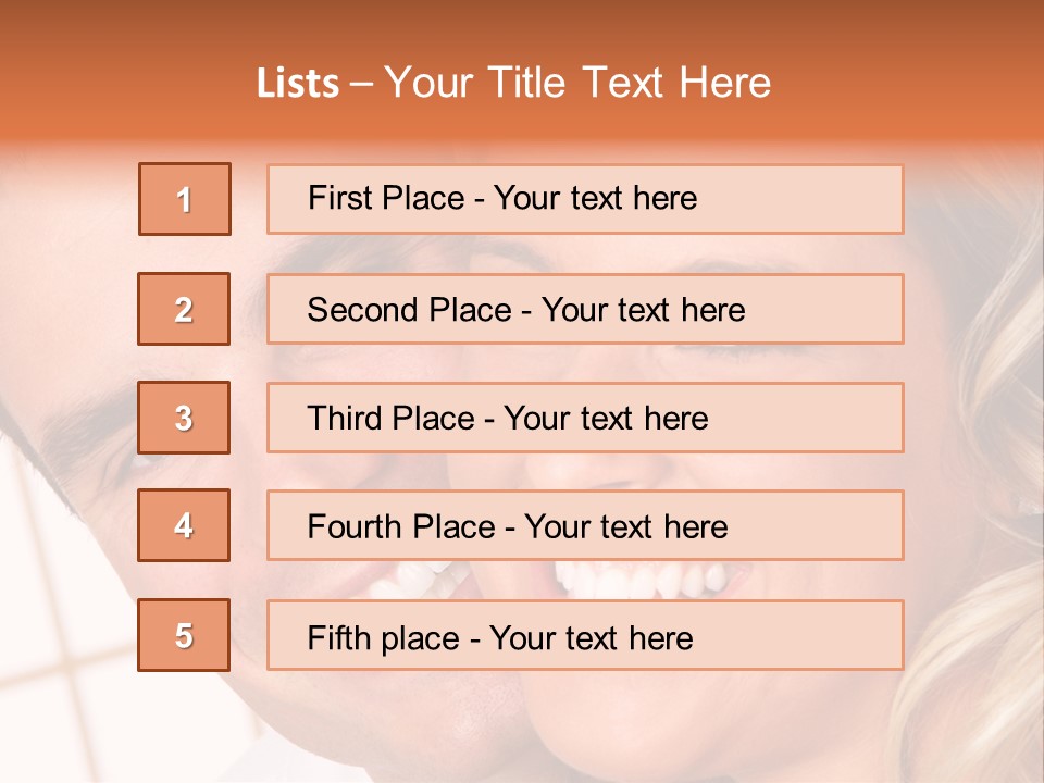 Young Love Couple Smiling. Over White Background PowerPoint Template