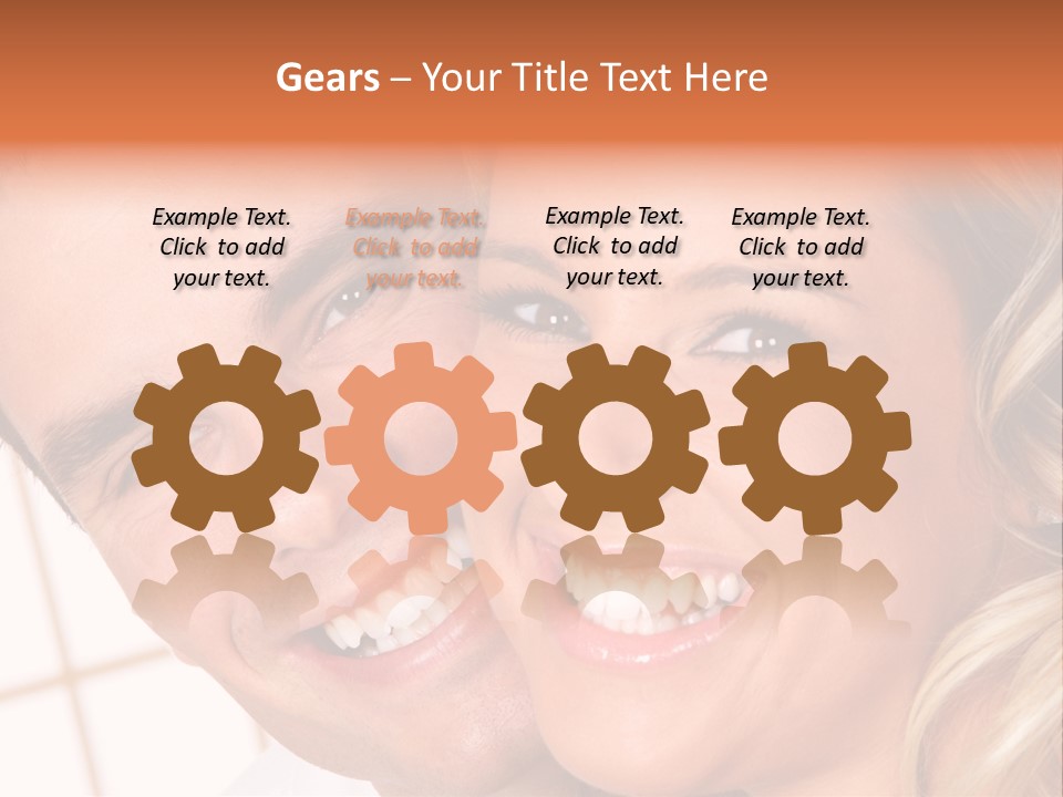 Young Love Couple Smiling. Over White Background PowerPoint Template