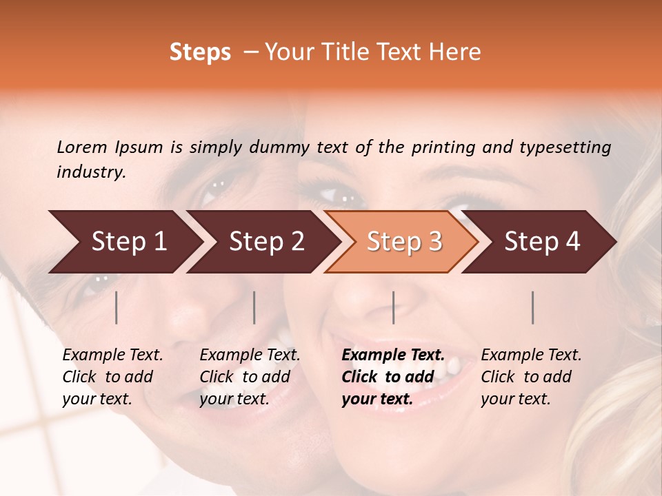 Young Love Couple Smiling. Over White Background PowerPoint Template