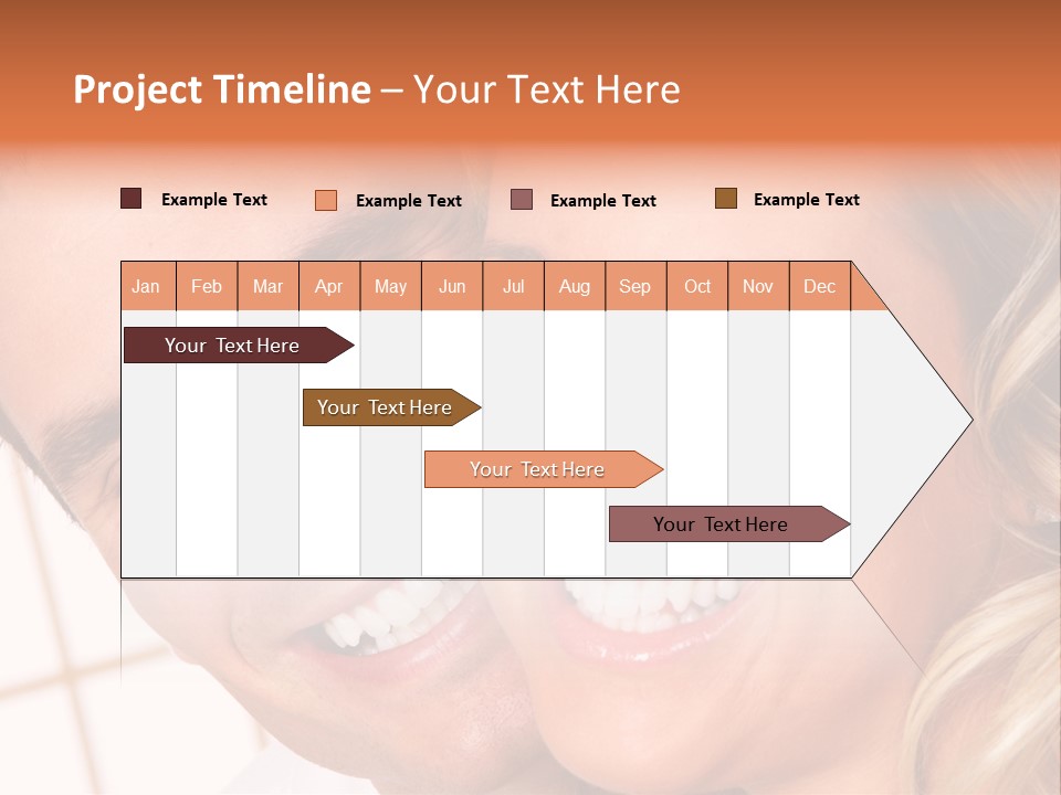 Young Love Couple Smiling. Over White Background PowerPoint Template