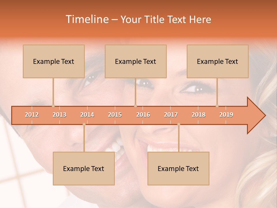 Young Love Couple Smiling. Over White Background PowerPoint Template