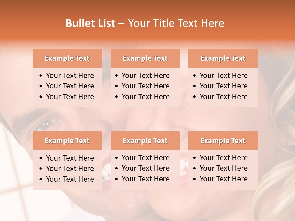 Young Love Couple Smiling. Over White Background PowerPoint Template