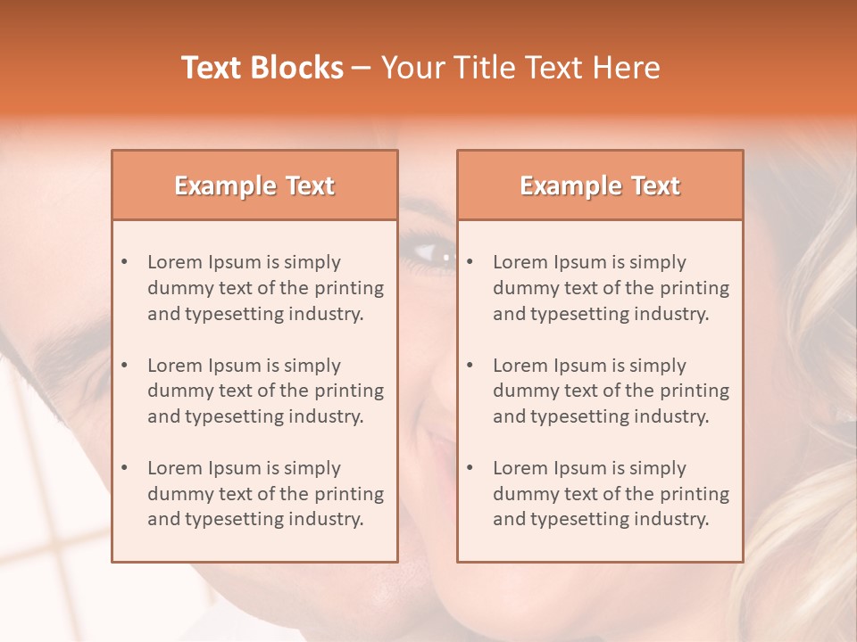 Young Love Couple Smiling. Over White Background PowerPoint Template