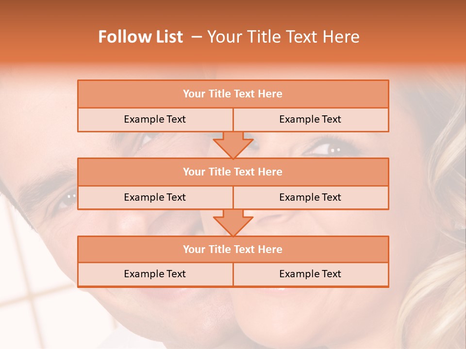 Young Love Couple Smiling. Over White Background PowerPoint Template