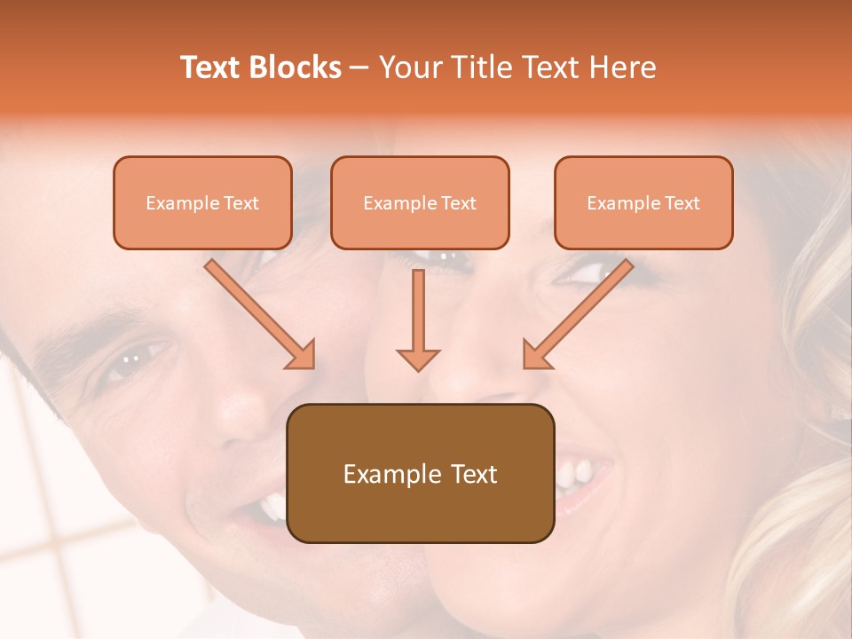 Young Love Couple Smiling. Over White Background PowerPoint Template
