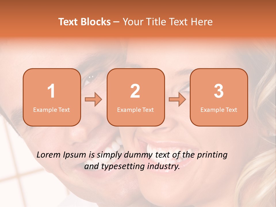 Young Love Couple Smiling. Over White Background PowerPoint Template