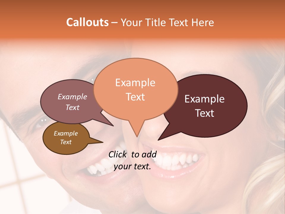 Young Love Couple Smiling. Over White Background PowerPoint Template