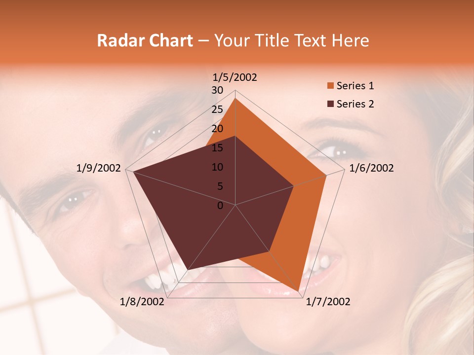 Young Love Couple Smiling. Over White Background PowerPoint Template