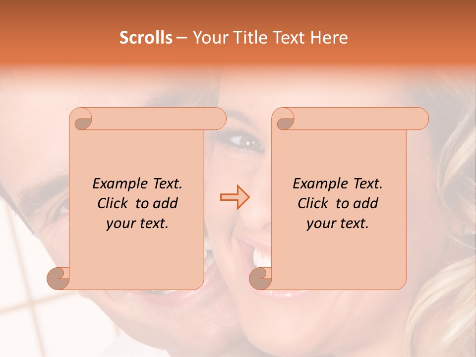 Young Love Couple Smiling. Over White Background PowerPoint Template