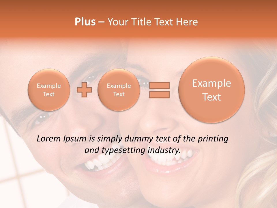 Young Love Couple Smiling. Over White Background PowerPoint Template