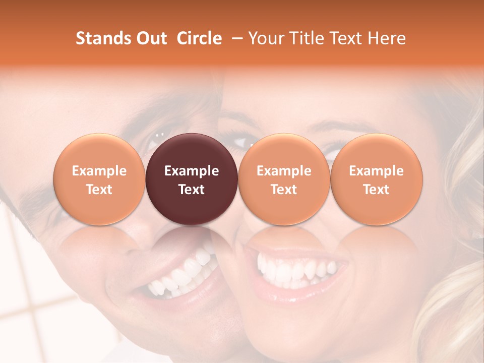 Young Love Couple Smiling. Over White Background PowerPoint Template