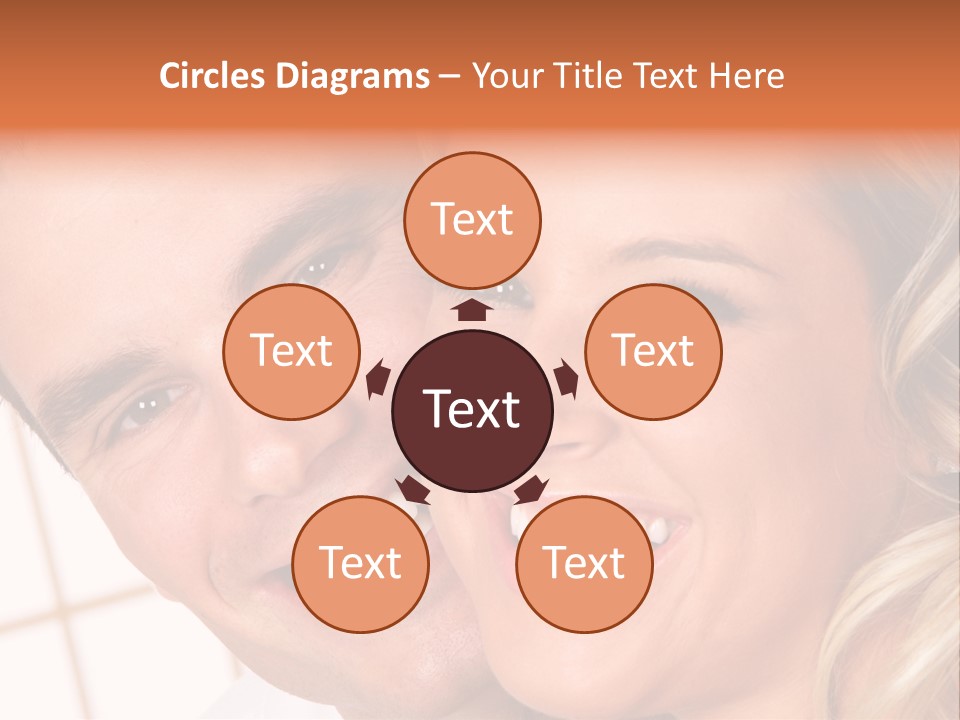 Young Love Couple Smiling. Over White Background PowerPoint Template