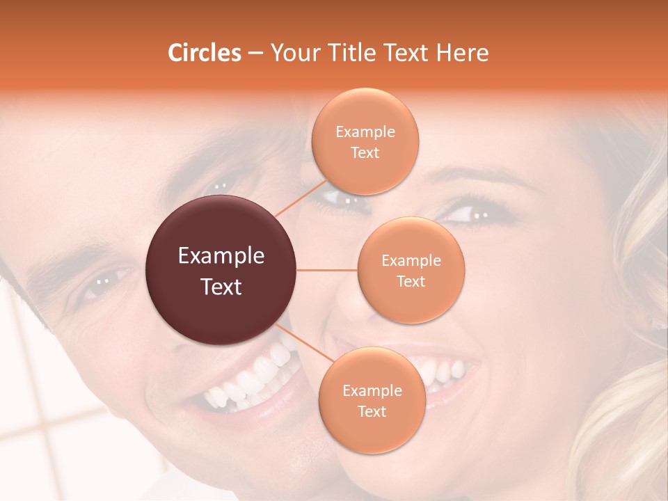 Young Love Couple Smiling. Over White Background PowerPoint Template