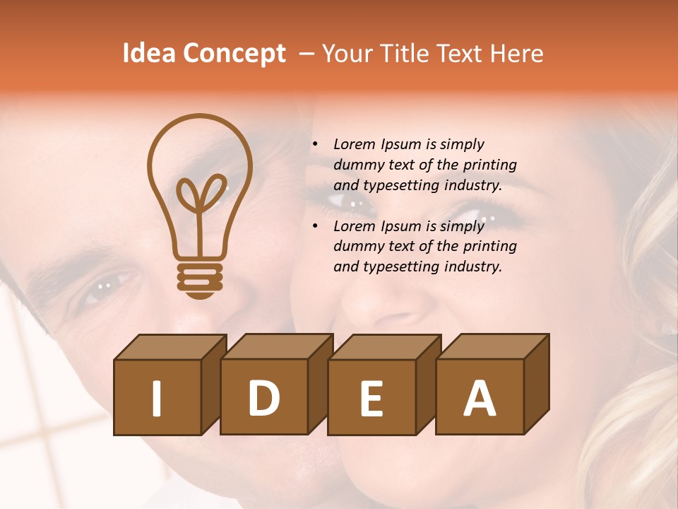 Young Love Couple Smiling. Over White Background PowerPoint Template