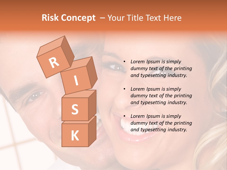 Young Love Couple Smiling. Over White Background PowerPoint Template