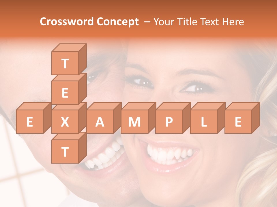 Young Love Couple Smiling. Over White Background PowerPoint Template