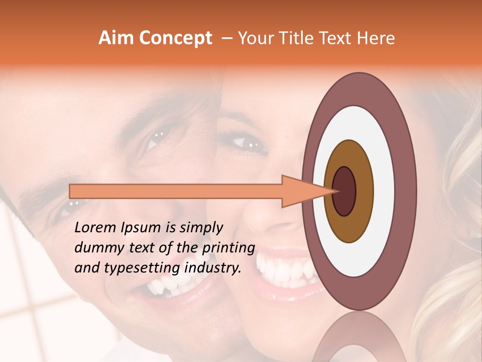 Young Love Couple Smiling. Over White Background PowerPoint Template