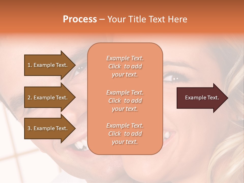 Young Love Couple Smiling. Over White Background PowerPoint Template