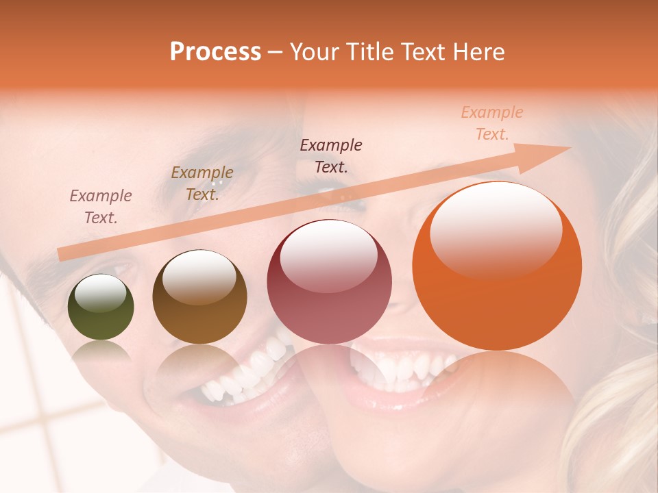 Young Love Couple Smiling. Over White Background PowerPoint Template