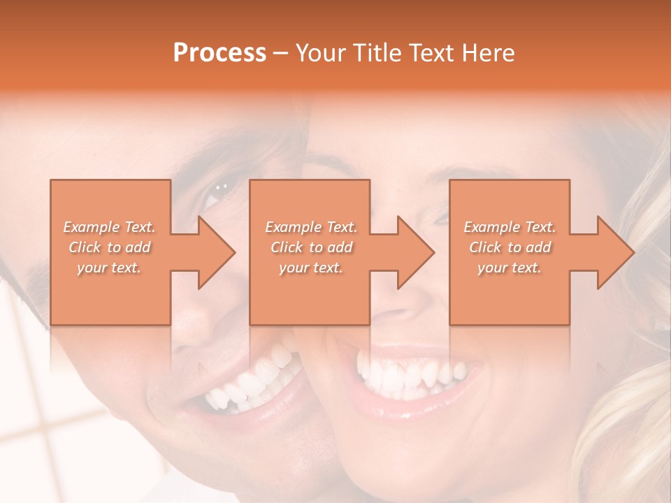 Young Love Couple Smiling. Over White Background PowerPoint Template