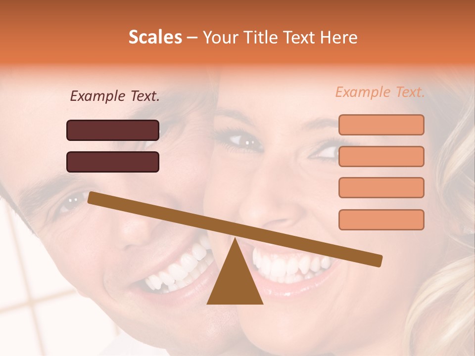 Young Love Couple Smiling. Over White Background PowerPoint Template