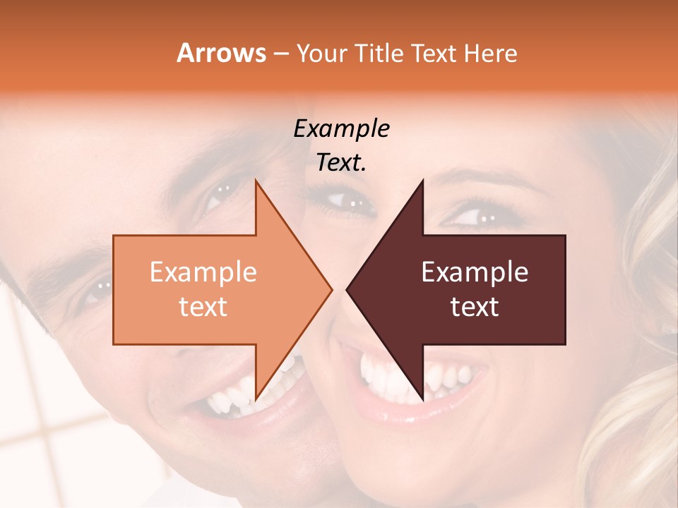 Young Love Couple Smiling. Over White Background PowerPoint Template